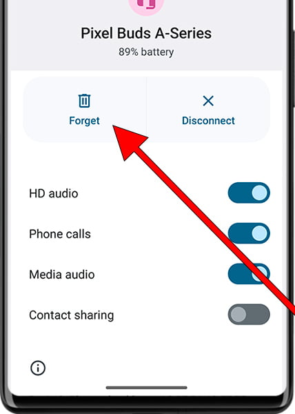 Forget Bluetooth device on Android