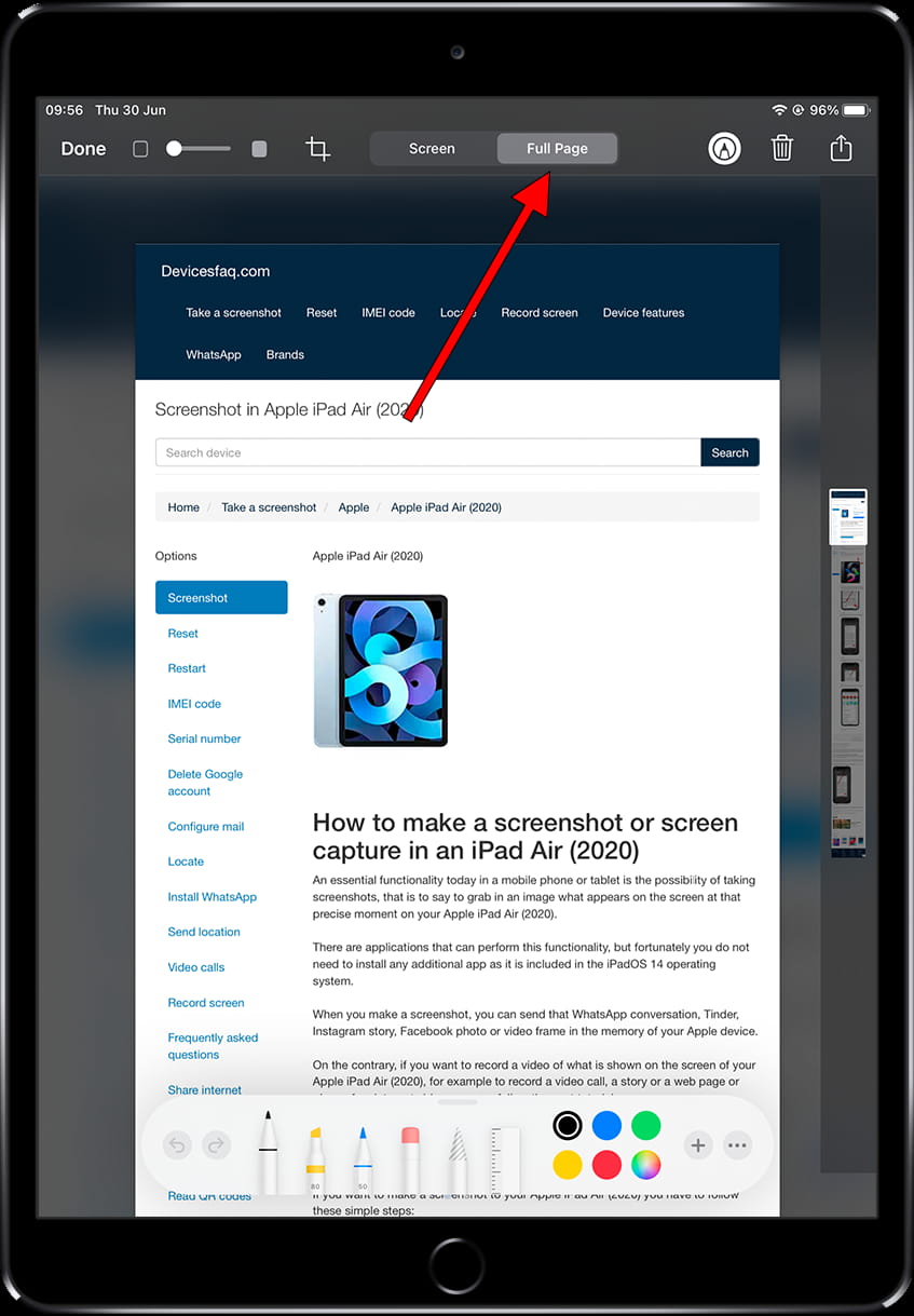 Scrollshot in Apple iPad Pro 10.5 (2017)