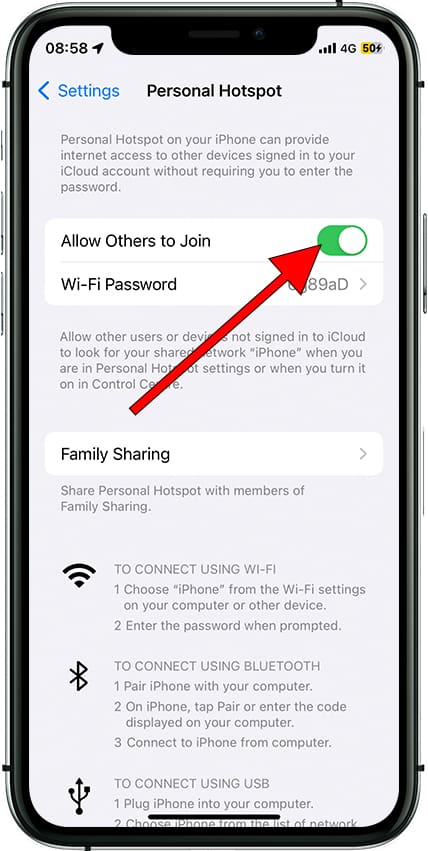 Allow Others to Join Hotspot