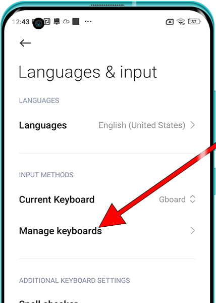 Manage keyboards Xiaomi