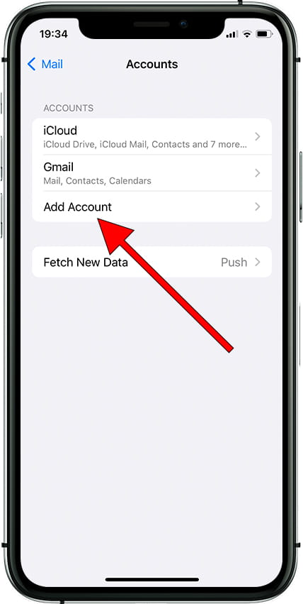 Add email account Apple iPhone 16