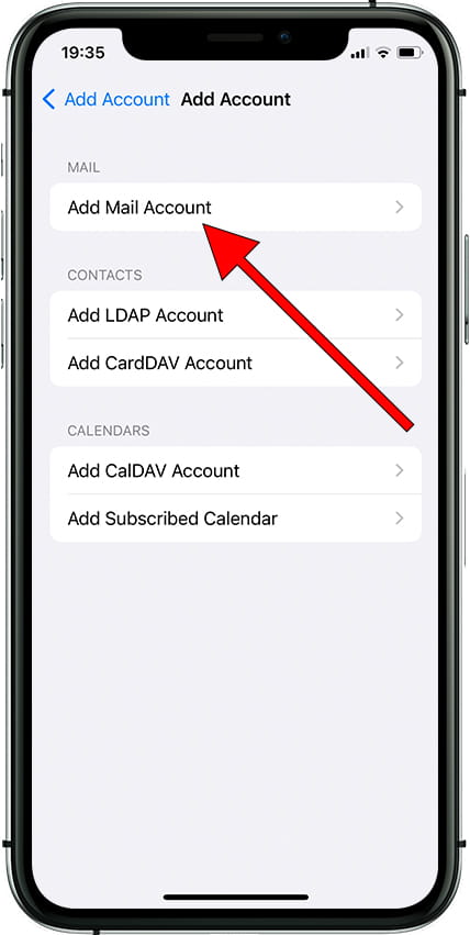 Add email account Apple iPhone 16