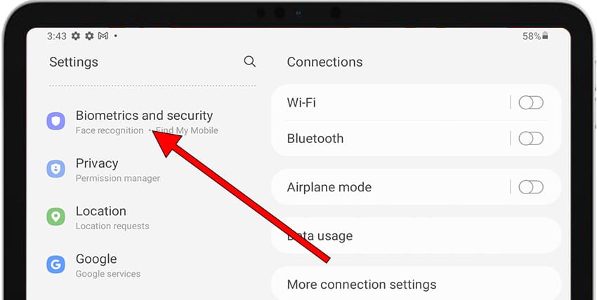 Samsung security settings