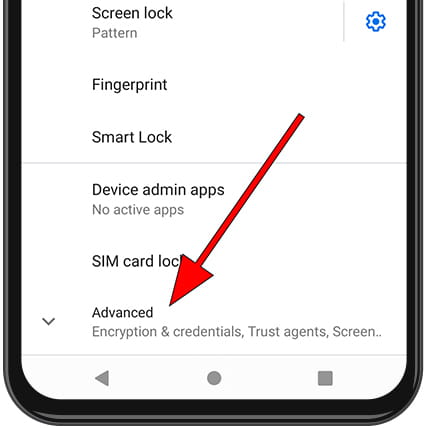 Android advanced menu