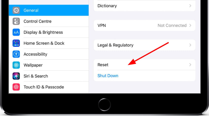 Reset iOS