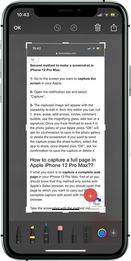 Edit iPhone screenshot