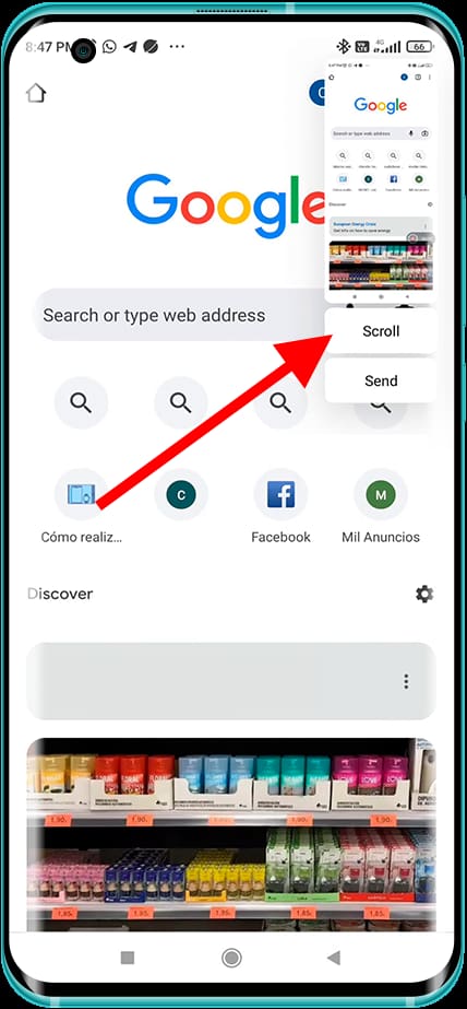 Scrollshot in Redmi