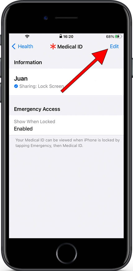 Edit iPhone medical data