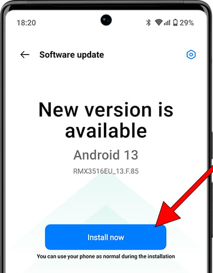 Install Android update now