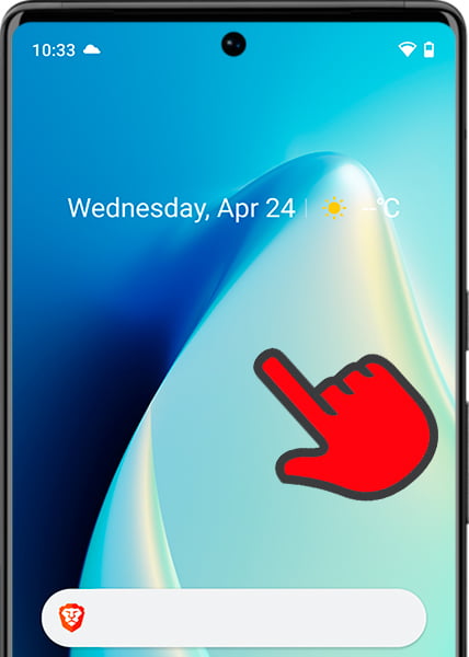 Long press on Android home screen