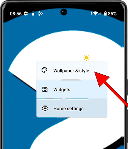 Android home screen settings