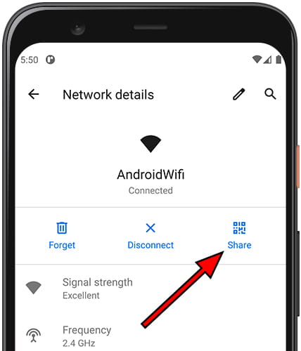 See Wi-Fi network QR code